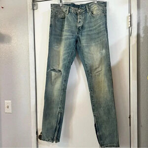 MNML Distressed Jeans Zipper Ankles 34 Skinny